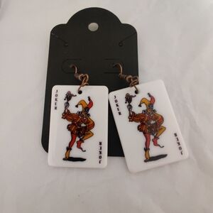 🆕 Playing Cards Hand Crafted Earrings Ace Joker Jack 🃏 (2/$15)